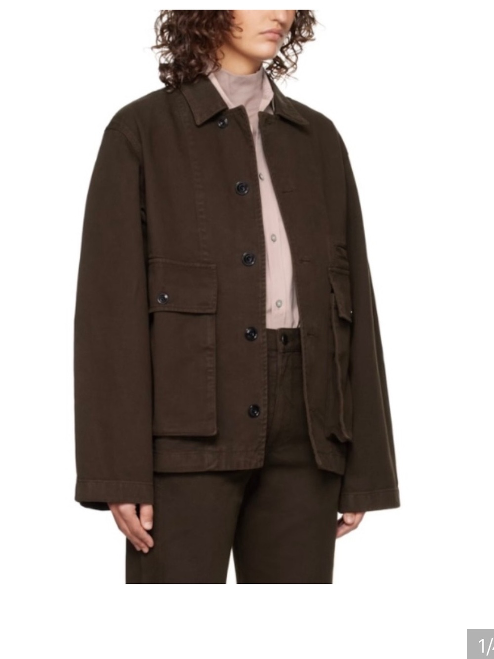 Lemaire brown cotton field jacket, M